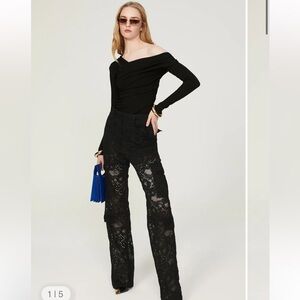 MSGM Lace Cargo Pants Black size US 4 EU 38